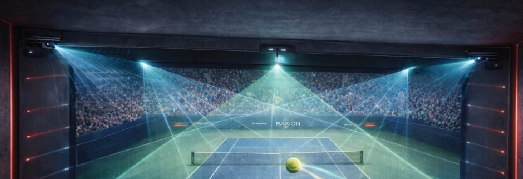Raxion tracking sensors over a tennis court
