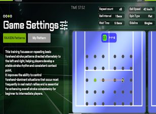 Raxion pattern training game settings